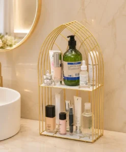 2-Layer Arc Design Cosmetic Organizer & Washroom Rack