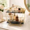 2-layer butterfly cosmetic storage organizer for makeup skincare and perfumes