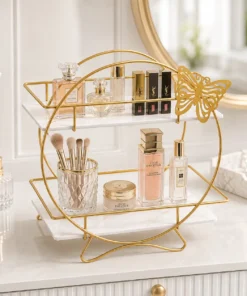 Alternative view of 2-Layer Butterfly Cosmetic Storage Organizer
