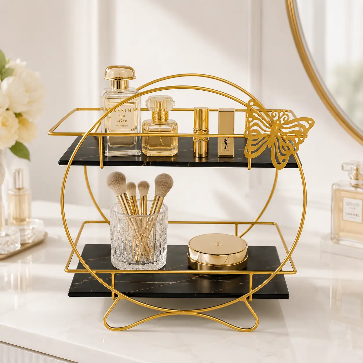 2-Layer Butterfly Cosmetic Storage Organizer - Image 4