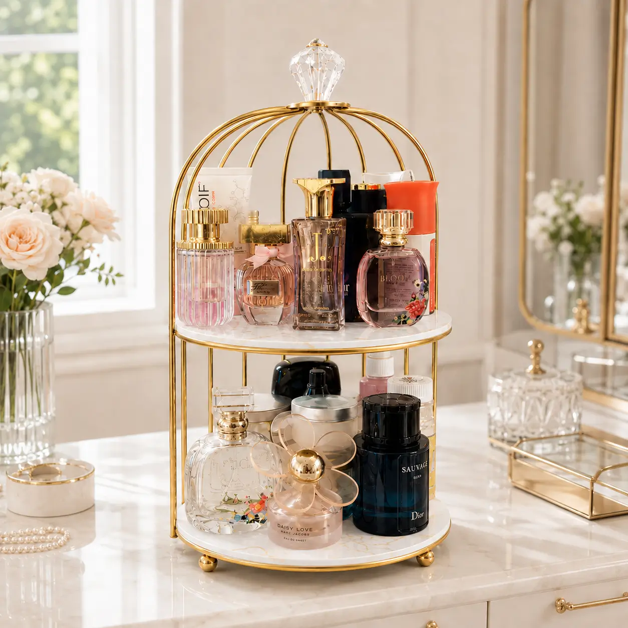 2-Tier Bird Cage Cosmetic Organizer - Image 2