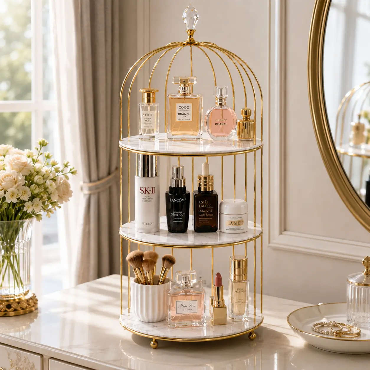 Metal Bird Cage Makeup and Cosmetic rack - Image 2