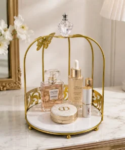 Cage Butterfly Makeup Storage Rack for Vanity