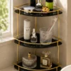 Gold Metal Bathroom Corner Shelf 1