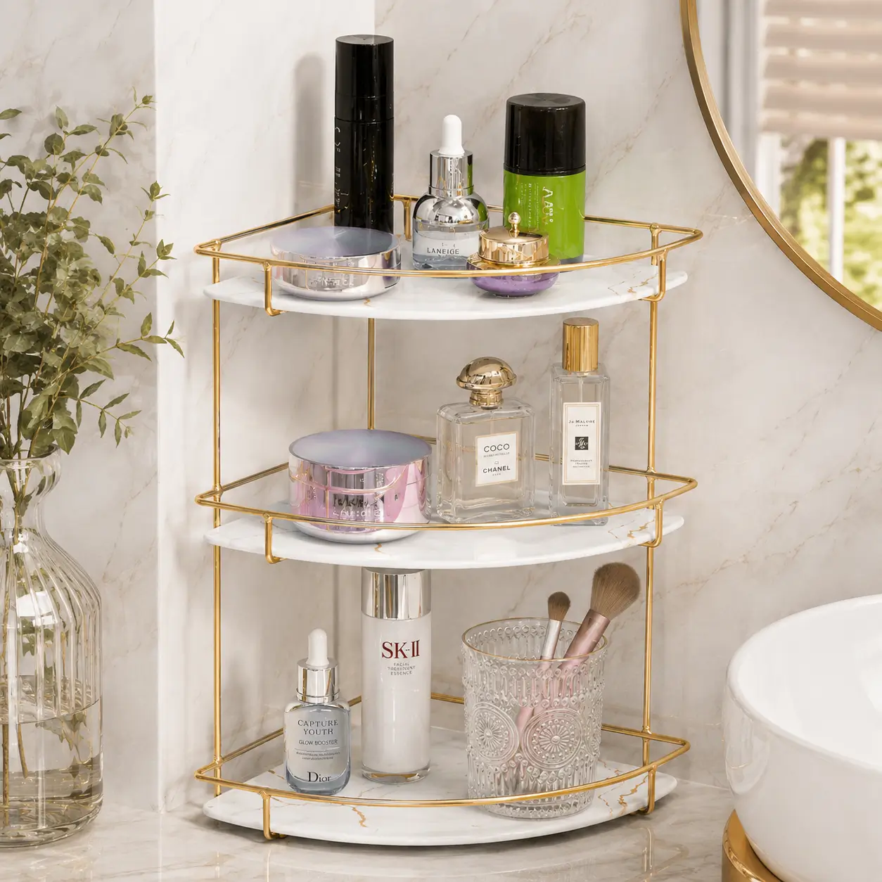 Bathroom Corner Shelf-wahaj decor