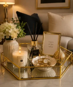Alternative view of Hexagon Mirror Makeup Vanity Tray