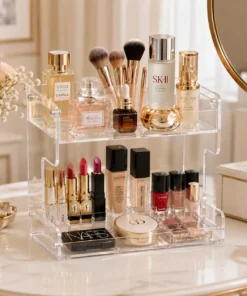 2 layers acrylic makeup organizer