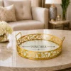 Golden Elegance Round Mirrored Trays