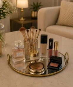 Alternative view of Modern Decorative Mirror Multipurpose Cosmetic Organizer Tray